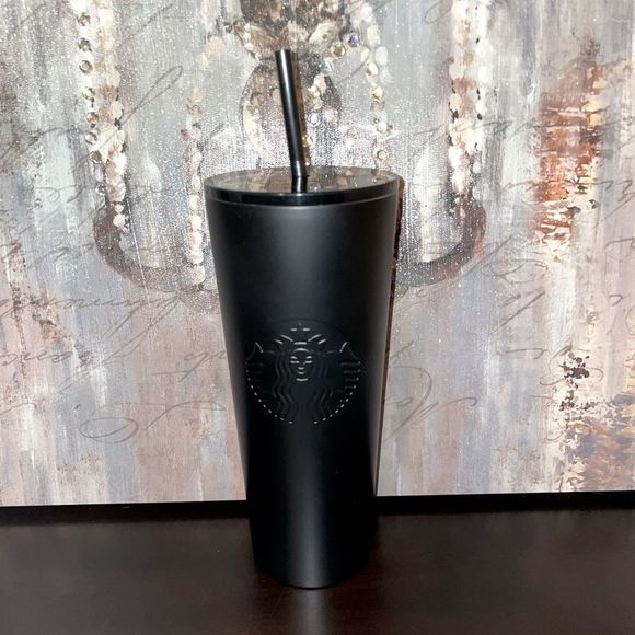 Starbucks Matte Black Ken Stainless Steel Venti Tumbler 2019 Discontinued Rare - Picture 1 of 6